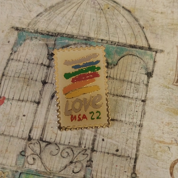 USPS Jewelry Vintage Love Stamp Pin Poshmark